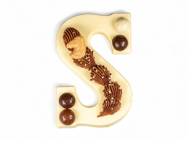 Chocoladeletter wit groot
