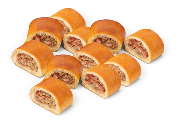 Elftal worstenbrood met spek&nbsp;11 stuks