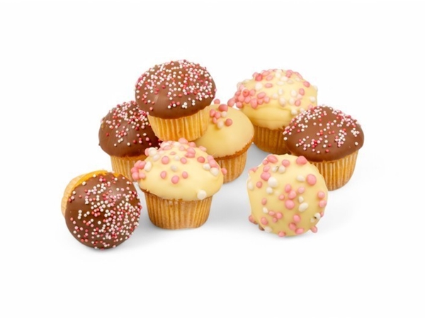 Mini luxe cakejes geboorte meisje 8 stuk